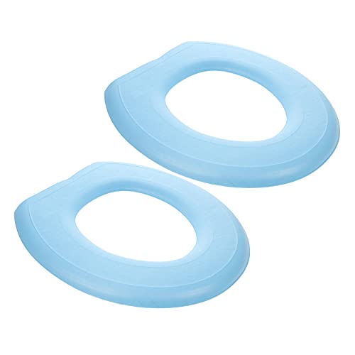 SOIMISS 1 Satz Wc-sitzkissen Tragbare Toilette Sitzbezüge Toilettensitzheber O-förmiger Toilettensitz Töpfchentraining Toilettensitzbeschläge Badezimmerkissen Waschbar Blue 2 Stück von SOIMISS