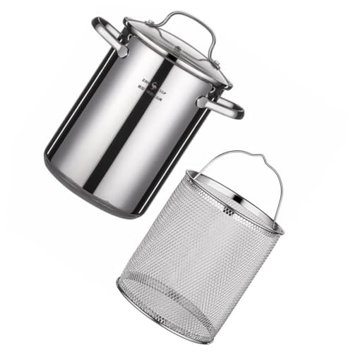 SOIMISS 1 Set Edelstahl Fritteuse Truthahn Fritteusenpfanne Korb Fritteusentopf Große Töpfe Zum Kochen Frittiertopf Mit Korb Chef Fritteusentopf Mit Korb Fritteuse Mit Korb Klein von SOIMISS