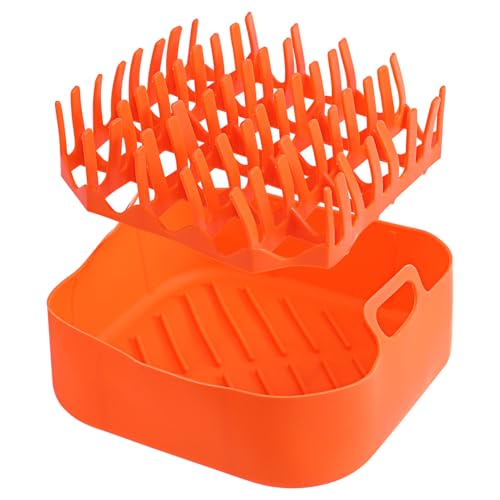 SOIMISS 1 Set Silikon Speckschale Air Fryer Speckkocherkorb Air Fryer Rack Halter Backform Air Fryer Rack Rack Für Air Fryer Deep Liners Topf Orange von SOIMISS