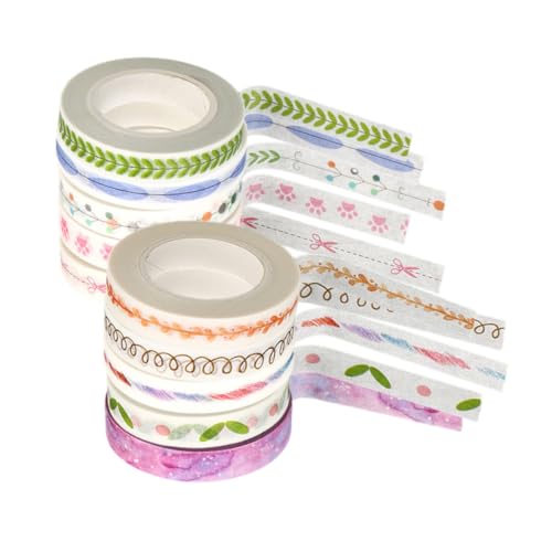 SOIMISS 10 Rollen Washi Tape Buntes Dekoratives Bastelband aus Papier Leichtes Scrapbook Klebeband für DIY Handwerk Vielseitig Verwendbar zum Verzieren von Tagebüchern und Geschenken SOIMISS 10 Rollen Washi Tape Buntes Dekoratives Bastelband aus Papier Leichtes Scrapbook Klebeband für DIY Handwerk Vielseitig Verwendbar zum Verzieren von Tagebüchern und Geschenken von SOIMISS