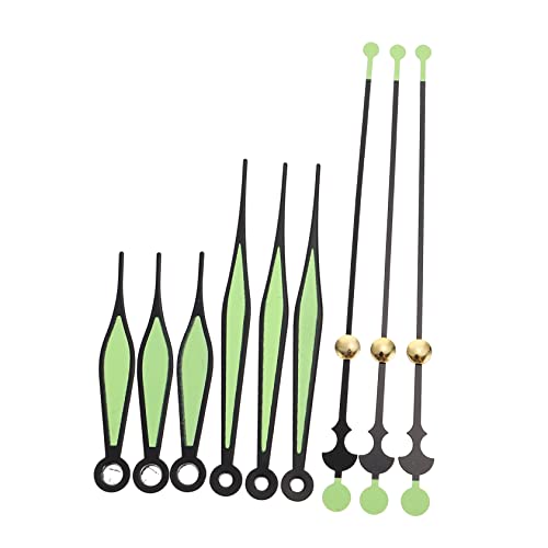 SOIMISS 10 Sätze Leuchtendes Zeigerzubehör Leuchtet Ersatz DIY Uhrzeiger Übergroße Uhrzeiger Led-wanduhr Takt -Teile -kit Phosphoreszierend Nacht Glühen Aluminium Green von SOIMISS