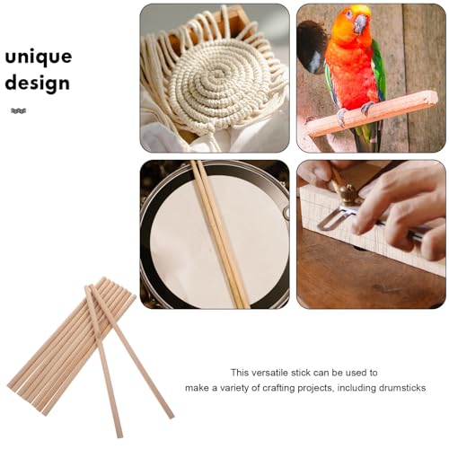 SOIMISS 10 Stück Teiliges Holzstäbe Buchenholz Rundstab für DIY Drumstick Basteln Holzleisten Naturholzstäbe Sicher und Langlebig für Einfallsreiches Bastelprojekt von SOIMISS