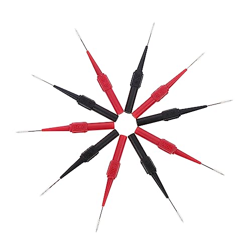 SOIMISS 10 Stück Teiliges Multimeter Testnadeln Elektrische Prüfsonden Ersatzspitzen für Präzise Messungen Rote und Schwarze Ausführung Je von SOIMISS