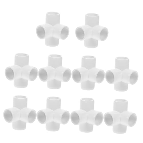 SOIMISS 10 Stück Teiliges PVC Rohrverbinder mit Geradem und Verbindungsstück Auslaufsicher für Möbel Gewächshaus Zelt und DIY Rahmen Einfache Weiße Oberfläche von SOIMISS