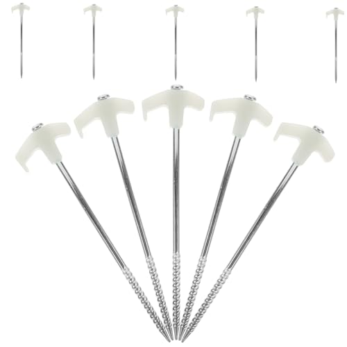 SOIMISS 10 Stück Teiliges Zeltheringe aus Edelstahl Robuste Schraubheringe mit Gewinde Sturmsicher für Harte Böden für Outdoor Camping Bergwandern und Pavillon Befestigung von SOIMISS