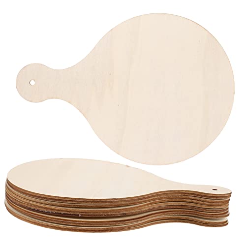 SOIMISS 10Stücke Rundes Holzschneidebrett DIY Holzbrettchen mit Griff für Kreative Projekte Leicht zu Reinigen und Ergonomisch für Servieren und Schneiden von SOIMISS
