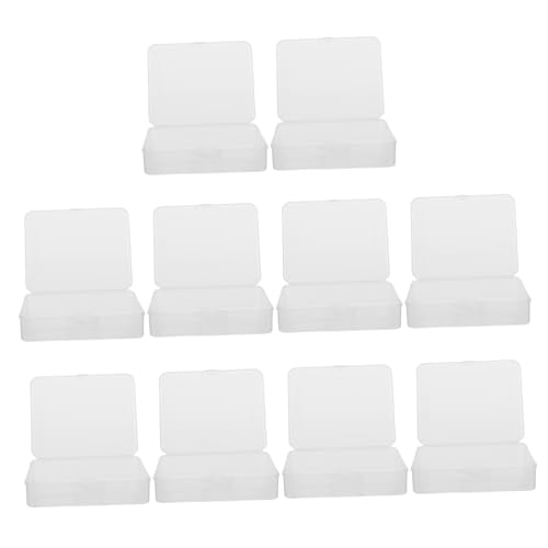 SOIMISS 10stücke Aufbewahrungsbox Aus Kunststoff Mit Klappdeckel Transparente Mini-plastikboxen Leere Rechteckige Organizer-Boxen Für Perlen Schmuck Und Bastelarbeiten von SOIMISS