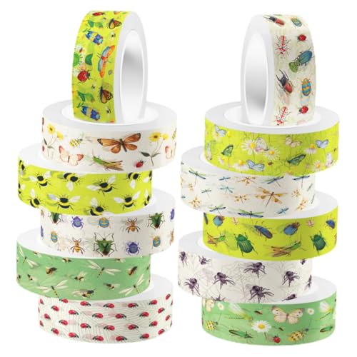 SOIMISS 12 Rollen Washi Tape Insektenmotive Transparent Selbstklebendes Klebeband für DIY Scrapbooking Planer Dekoration Geschenkverpackung Zubehör SOIMISS 12 Rollen Washi Tape Insektenmotive Transparent Selbstklebendes Klebeband für DIY Scrapbooking Planer Dekoration Geschenkverpackung Zubehör von SOIMISS