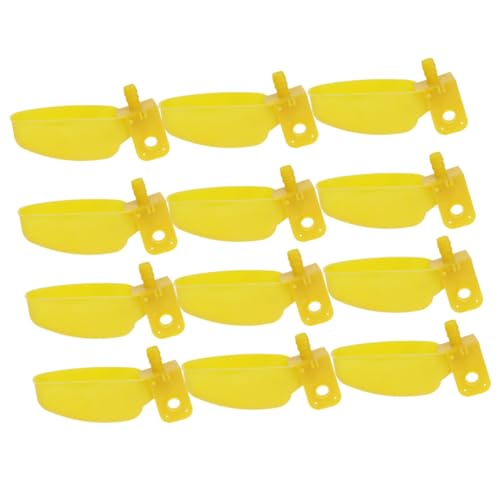 SOIMISS 12 Stück Automatischer Vogeltrinker Gelb Großer Wassernapf Rechts für Wachteln Tauben Kunststoff Futterbehälter Leicht zu Reinigen Haustierkäfig Zubehör von SOIMISS