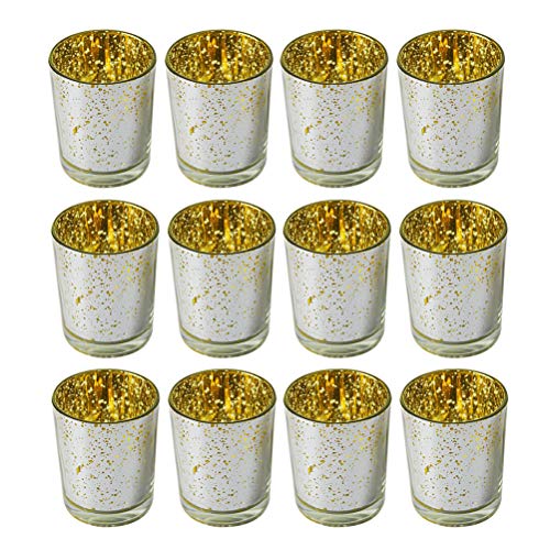 SOIMISS 12 Stück Glas Kerzenhalter Beschichtung Spot Glas Teelichthalter DIY Kerze Leere Tasse Aromatherapie Teelicht Kerzenhalter für Hochzeiten Partys Bankett (Gelb) von SOIMISS