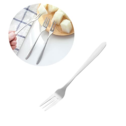 SOIMISS 12 Stück Obstgabeln Dreizinkige Dessertgabeln mit Langem Griff für Kuchen Obst und Steak Langlebig und Leicht zu Reinigen für Picknick und Reisen von SOIMISS