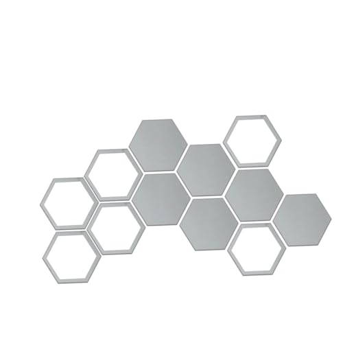 SOIMISS 12 Stück Teiliges Acryl Wandaufkleber Selbstklebende Honigwaben Spiegeldekor Hexagonal Spiegelaufkleber für Wohnzimmer Schlafzimmer Badezimmer Dekoration von SOIMISS