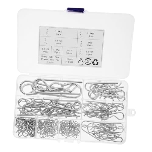 SOIMISS 125 Stück Teiliges Sortiment Edelstahl Sicherungssplinte Federstecker Clips für Maschinenreparatur Rasenmäher Wohnmobil mit Einfacher Montage und Zuverlässigem Halt von SOIMISS