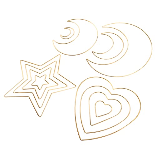 SOIMISS 12Stücke DIY Metall Ringe Mond Stern und Herzform Hochwertige Makramee Ringe für Hochzeitskranz Wanddeko und Kreative Bastelprojekte von SOIMISS