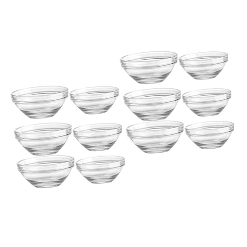 SOIMISS 12Stücke Transparente Glasschalen Multifunktionale Lebensmittelschalen für Dessert Salat Snacks und Pudding Hochwertiges Hitzebeständiges für Servieren von SOIMISS