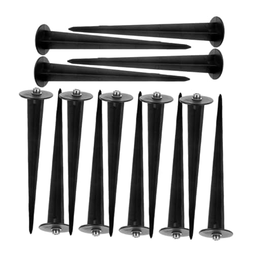 SOIMISS 14 Stück Teiliges Schwarze Aluminium Erdspieße für Solar Gartenleuchten Robuste Befestigungshilfe für Außenbeleuchtung für Weihnachts Landschaftsbeleuchtung im Garten von SOIMISS