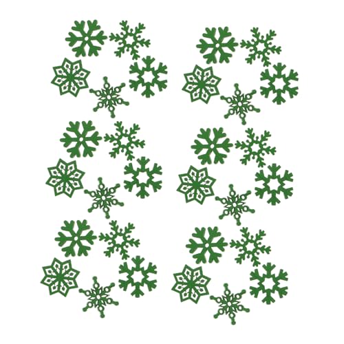 SOIMISS 150 Stück Teiliges Holz-schneeflocken-ornament- Grüne Weihnachtsbaum-deko Vorgebohrte Schneeflocken-holzscheiben Rustikale Bauernhaus-winterdekoration Vielseitig für Wand Fenster von SOIMISS