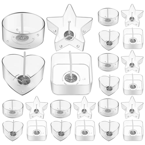 SOIMISS 1Satz Teelichtbecherhalter mit Kerzenwachs Dochten für DIY Kerzenherstellung Klare Teelicht Gläser Verschiedenen Formen Herz Stern Hochtransparente SOIMISS 1Satz Teelichtbecherhalter mit Kerzenwachs Dochten für DIY Kerzenherstellung Klare Teelicht Gläser Verschiedenen Formen Herz Stern Hochtransparente von SOIMISS