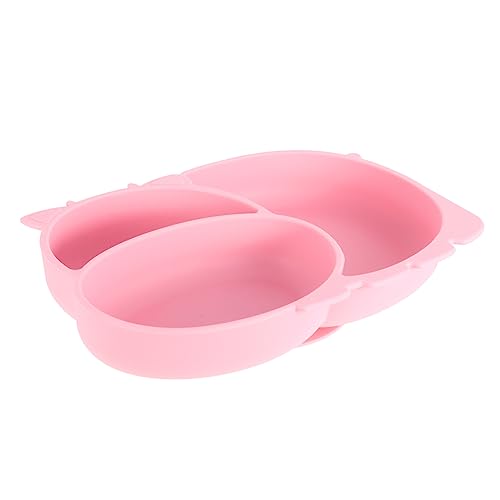 SOIMISS 1Stück Einteiliger Teller mit Saugnapf Rutschfester Spülmaschinenfester Babyteller mit Cartoon Kuhform LED Weaning Esslerner von SOIMISS