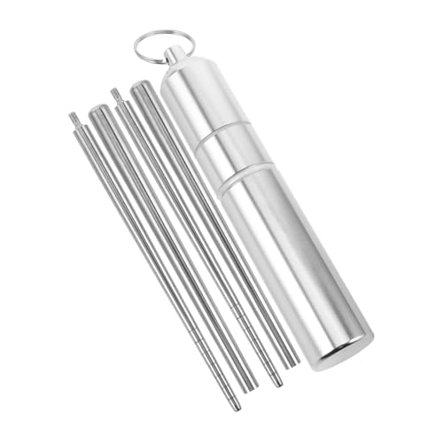 SOIMISS 2 Paare Essstäbchen Set mit Etui Faltbare Wiederverwendbare Utensilien für Reisen Camping und Leicht und Tragbar Praktischem Aufbewahrungscase von SOIMISS