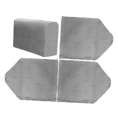 SOIMISS 2 Paare Stretchige Waschbare Sofa Armlehnenbezüge aus Weichem Fleece Couch Armrest Protectoren Passend Langlebiger Möbel Schutz Einfache Anbringung Hellgrau von SOIMISS