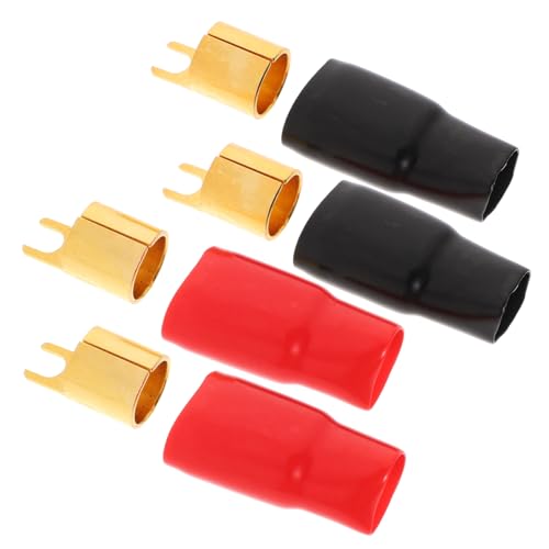 SOIMISS 2 Paare Vergoldete Gabelkabelschuhe Crimpverbinder aus Kupfer für Lautsprecherkabel Gauge Power Massekabel Gabelstecker Rot Schwarz mit Isolierung SOIMISS 2 Paare Vergoldete Gabelkabelschuhe Crimpverbinder aus Kupfer für Lautsprecherkabel Gauge Power Massekabel Gabelstecker Rot Schwarz mit Isolierung von SOIMISS