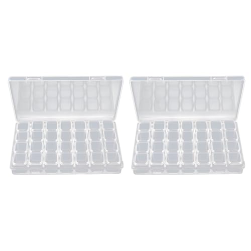 SOIMISS 2stücke Fächer Transparente Aufbewahrungsbox Für Schmuck Nailart Perlen Ohrringe Organizer Behälter Mit Abnehmbarem Design Leichte Tragetasche von SOIMISS