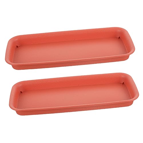 SOIMISS 2 Stück Blumentopf Tablett Wassertopf Pflanzenschale Pflanzuntersetzer Rechteckig Pflanzentropfenschalen Basis Für Blumentopfhalter Trog Blumentopf Mit Tablett Basen Plastik Rot von SOIMISS