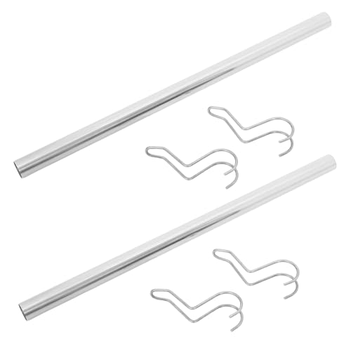 SOIMISS 2 Stück Edelstahl Kleiderstange mit Haken Belastbarer Wäscheständer Platzsparendes Aufhängesystem für Kleiderschränke Vielseitiges Garderobenhalter Optimalen Raumorganisation von SOIMISS