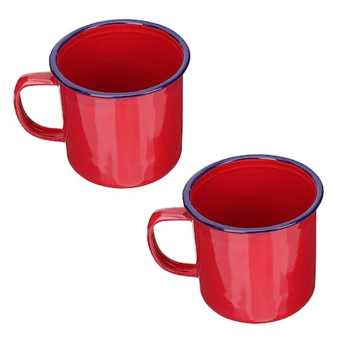 SOIMISS 2 Stück Enamel Becher Robuste für Zuhause oder Camping Hitzebeständig und Wiederverwendbar Rote Nostalgie Praktische Nutzung für Getränke SOIMISS 2 Stück Enamel Becher Robuste für Zuhause oder Camping Hitzebeständig und Wiederverwendbar Rote Nostalgie Praktische Nutzung für Getränke von SOIMISS