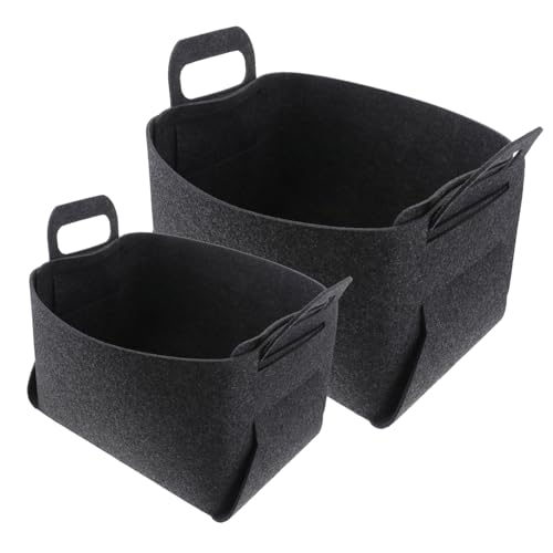 SOIMISS 2 Stück Faltbarer Filz Aufbewahrungskorb Mittel und Klein Großer Fassungsvermögen Aufbewahrungskiste für Snacks und Haushalt Platzsparender Leichter Ordnungshelfer Zufällige Farbe von SOIMISS