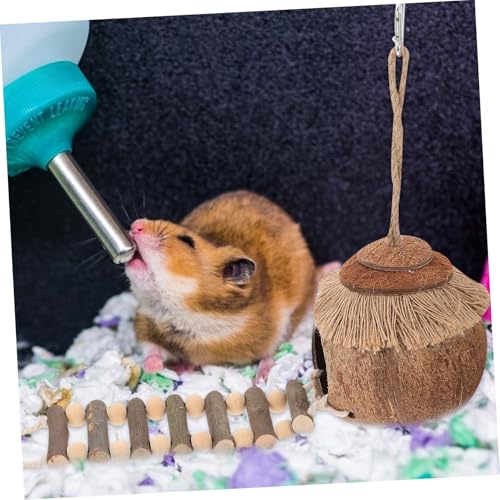 SOIMISS 2 Stück Hamster Kokosnussschalen Nest mit Leiter Teiliges Hängendes Kleintierbett Warmes Schlafnest für Hamster Vögel Chinchillas Vielseitiges Versteck SOIMISS 2 Stück Hamster Kokosnussschalen Nest mit Leiter Teiliges Hängendes Kleintierbett Warmes Schlafnest für Hamster Vögel Chinchillas Vielseitiges Versteck von SOIMISS