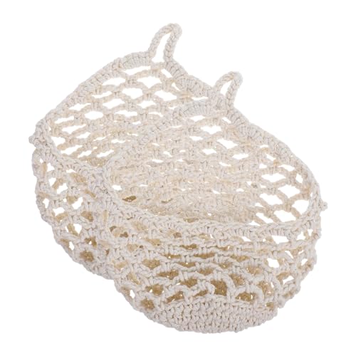 SOIMISS 2 Stück Handgewebter Makramee Blumenampel Hängekorb Multifunktionaler Wandhalter für Blumentöpfe Obst Gemüse Aufbewahrung Boho Stil Strapazierfähig mit Komfortablem Griff für von SOIMISS