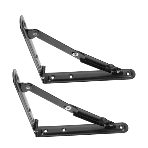SOIMISS 2 Stück Klappbare Wandhalterung Schwarze Dreieck Stützwinkel Faltbare Regalträger für Klappbare Ablagen Wandtisch DIY Projekte Platzsparende Wandmontage von SOIMISS