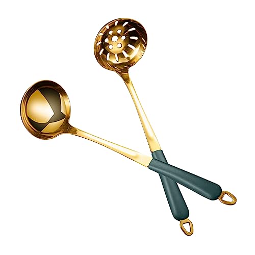 SOIMISS 2 Stück Küchengeschirr Flip-flop Utensilien Für Geschlitzt Kochen Die Löffel Und Hot-pot-besteck Küchenschaufel Küchenwaren Plastik Golden von SOIMISS