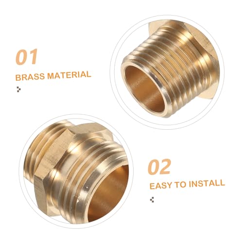 SOIMISS 2 Stück Messing Schlauchadapter Ght Npt Zuverlässiger Gartenschlauch Verbindungsstück Einfache Montage Kompakt und Kompatibel für Gartenbewässerung und Rohranschluss von SOIMISS