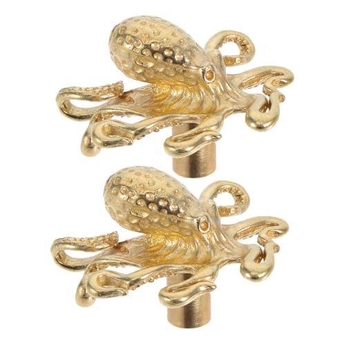 SOIMISS 2 Stück Messing Schrankknöpfe Octopus Vintage Türgriffe Griff für Kommode Schubladen Kleiderschrank Küchenschränke Meerestier Design von SOIMISS