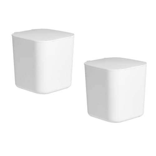 SOIMISS 2 Stück Mini Abfalleimer mit Deckel Kompakter Tischmülleimer für Küche Büro und Bad Praktischer Desktop Mülleimer aus Langlebigem für Kleine Abfälle und Platzsparendes Design von SOIMISS