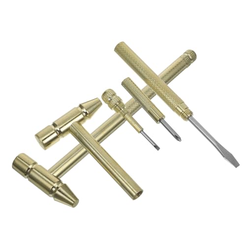 SOIMISS 2 Stück Multifunktionaler Mini Hammer mit Massivem Messingkopf Präzises Feinmechaniker Feinwerkzeug für Uhren und Elektronikreparatur Kleiner Schraubendreher für Feine von SOIMISS
