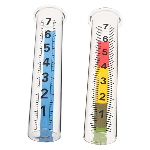 SOIMISS 2 Stück Regenmesser Ersatzglas aus Hochborosilikat Glasrohren mit Präzisen Skalen für Garten Landwirtschaft Außeneinsatz Wetterfest und Kratzfest für Genaue Niederschlagsmessung von SOIMISS