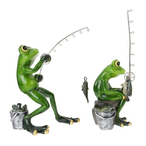 SOIMISS 2 Stück Resin Frosch Skulptur Gartenfigur Wetterfest Dekorativ für Außenbereich Fischfang deko Leicht Detailreich für Gartenteich Balkon und Terrasse SOIMISS 2 Stück Resin Frosch Skulptur Gartenfigur Wetterfest Dekorativ für Außenbereich Fischfang deko Leicht Detailreich für Gartenteich Balkon und Terrasse von SOIMISS