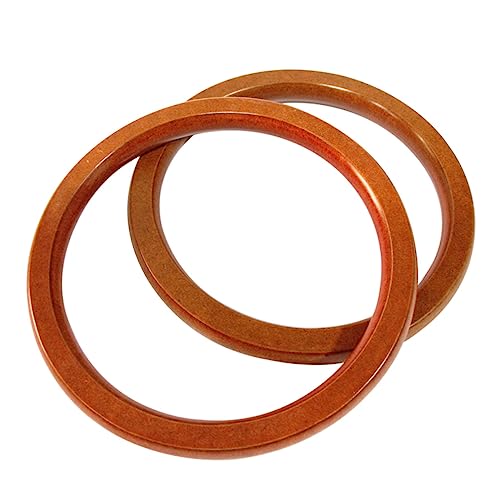 SOIMISS 2 Stück Runde Holzringbänder Aus Holz Goldfarben Runde Geldbörsengriffe DIY Schlüsselform Ringe Zubehör Kreisförmige Handtaschengriffe Ersatz Handtaschenzubehör von SOIMISS