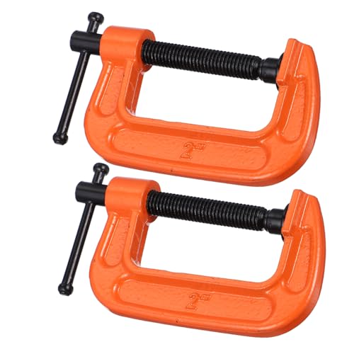 SOIMISS 2 Stück Schwere C Klemme Spannweite Verstellbare Metall Tisch und Balkonhalter Holz und Werkstattklemme Orange Robust Kompakt Tragbar für Heimwerker von SOIMISS
