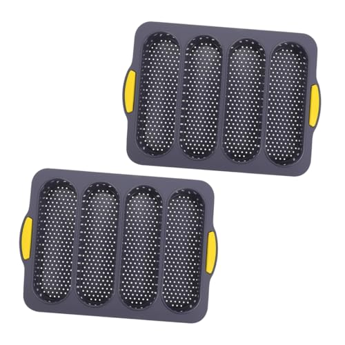 SOIMISS 2 Stück Silikon Baguette Backform Hitzebeständig Antihaftbeschichtet Brotbackblech mit Vier Mulden Langlebig Einfache für Französisches Brot Zuhause von SOIMISS