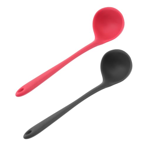 SOIMISS 2 Stück Silikon Suppenkelle Hitzebeständig Langlebig mit Langem Griff Antihaftbeschichtete Küchenlöffel für Suppe Porridge Reis Rutschfest und Pfannenschonend für Täglichen SOIMISS 2 Stück Silikon Suppenkelle Hitzebeständig Langlebig mit Langem Griff Antihaftbeschichtete Küchenlöffel für Suppe Porridge Reis Rutschfest und Pfannenschonend für Täglichen von SOIMISS