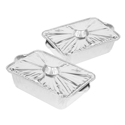 SOIMISS 2 Stück Teiliges Aluminiumfolie Grillpfannen Große Stabile Tinfoil Koch und Grillbehälter mit Deckel Vielseitig für Camping Picknick Backen und Bbq im Freien Geeignet SOIMISS 2 Stück Teiliges Aluminiumfolie Grillpfannen Große Stabile Tinfoil Koch und Grillbehälter mit Deckel Vielseitig für Camping Picknick Backen und Bbq im Freien Geeignet von SOIMISS