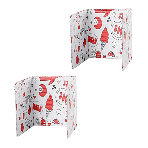 SOIMISS 2 Stück Teiliges Aluminiumfolie Ölspritzschutz Faltbarer Herdschutz mit Hitzeschutzfunktion Praktisches Küchen Gadget für Effizienten Spritzschutz Beim Kochen Rote Farbgestaltung von SOIMISS