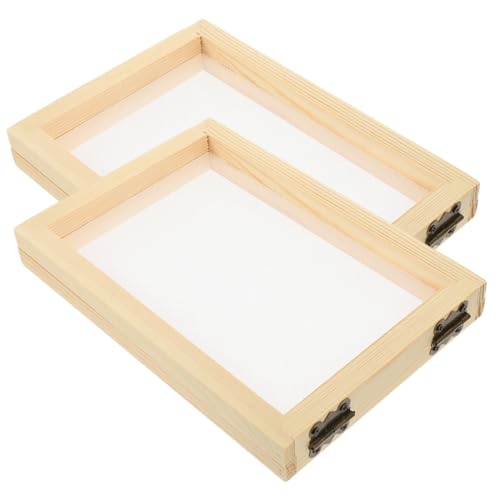 SOIMISS 2 Stück Teiliges DIY Holz Papierschöpfrahmen Stabiler Handwerksrahmen aus Kiefernholz Kindersicheres Papierherstellungs Sieb für Kreative Bastelprojekte und Umweltbewusstes Lernen von SOIMISS