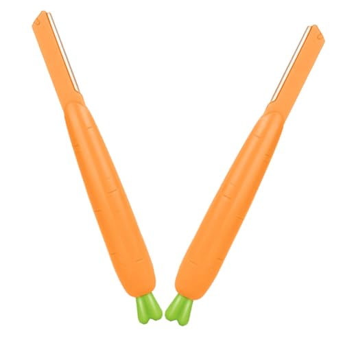 SOIMISS 2 Stück Teiliges Damen-augenbrauenrasierer Robustem Edelstahlklinge Kreativer Karottenform für Sicheren Griff Präzises Gesichts-haarentfernungswerkzeug für Brauenpflege von SOIMISS