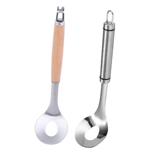 SOIMISS 2 Stück Teiliges Fleischbällchen former aus Edelstahl Küchenhelfer mit Holz Stahlgriff Professionelles Fleischbällchen scoop tool für Fleisch Gemüse Garnelenbällchen Leicht zu von SOIMISS